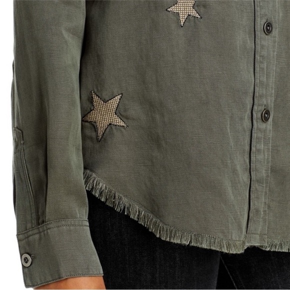 Rails Loren Khaki Star Embroidered Linen Shirt - Picture 5 of 8